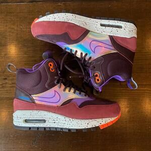 Nike Air Max 1 Mid Purple Pearlescent Womens Sneaker Boot